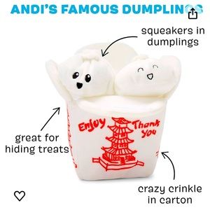 NWT -Chinese takeout dog toy- unused, clean